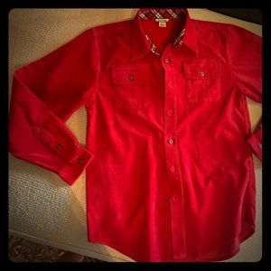 Sz 14 boys NWOT red corduroy button down shirt